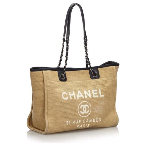 cabas chanel en toile|Chanel sac boutique.